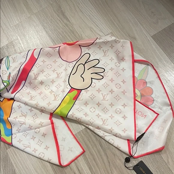 Louis Vuitton Authentic Colorful Floral Silk Scarf - Picture 6 of 6